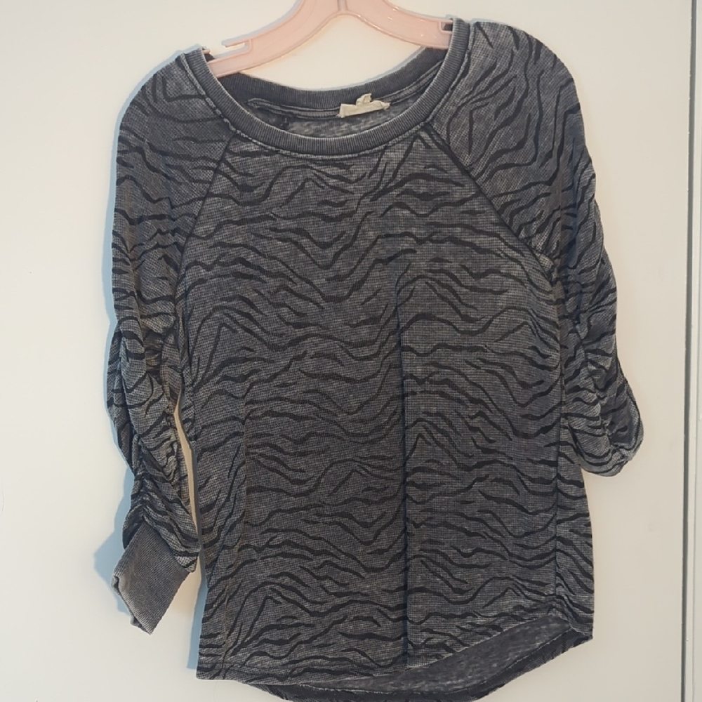 Gray Zebra Print Women's Top